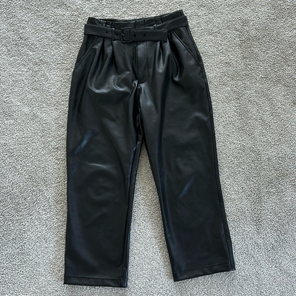 Abercrombie vegan leather pants with belt - Picture 2 of 6